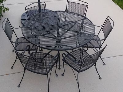 Black metal patio furniture