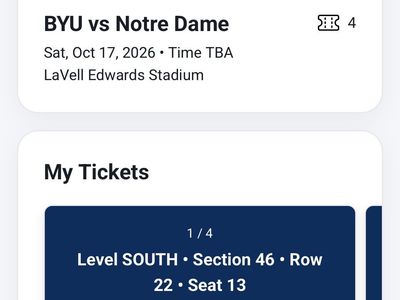 BYU vs. Notre Dame — 4 Seats Together!