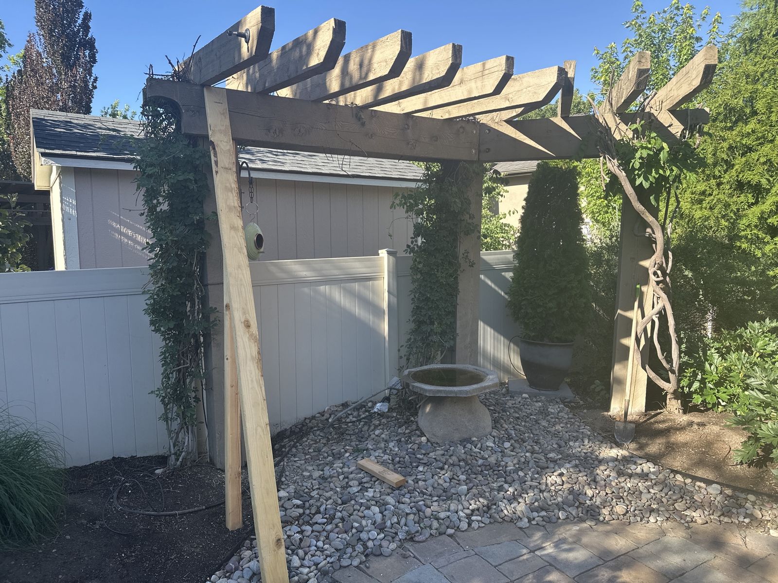 Heavy Timber Wood Pergola - Large Outdoor Garden Structure for Shade & Decor