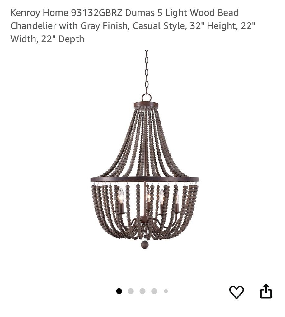 Kenroy Home Dumas 5 Light Wood Bead Chandelier