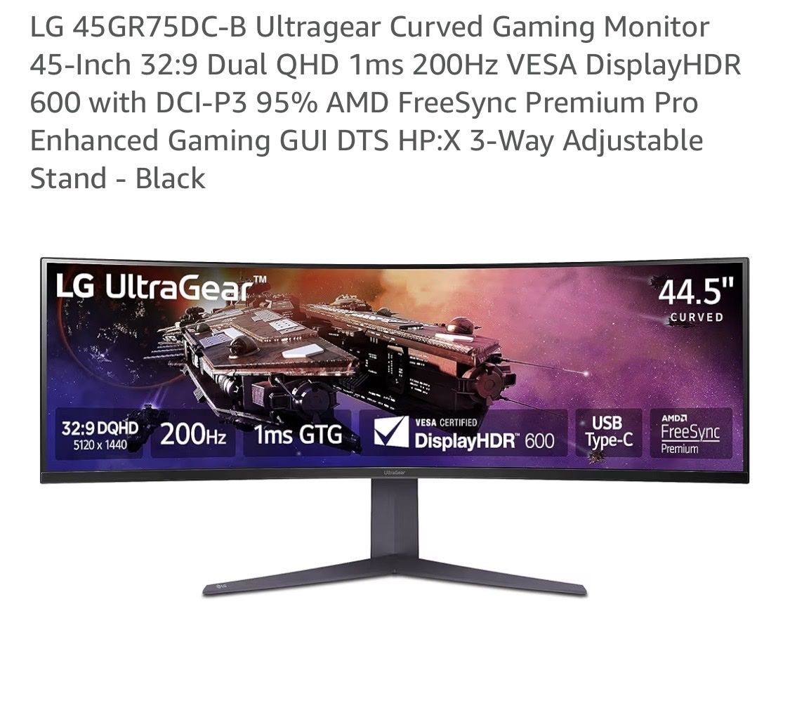 LG UltraGear 45” Curved Gaming Monitor – Like New