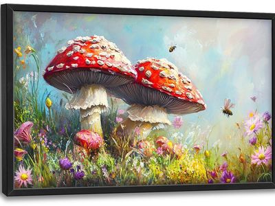 New Mushroom Wall Art Mushroom Pictures Wall Decor Cottagecore Plant Prints 36x24