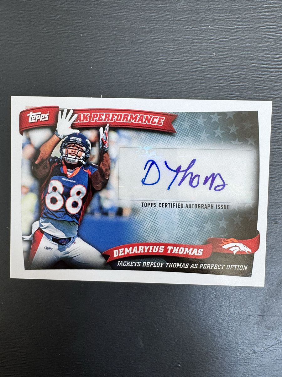 2010 Topps Demaryius Thomas Peak Performance Certified Autograph Rookie Card Denver Broncos