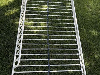 FREE— Loft bed!!! White Metal Twin Bed Frame Headboard Footboard Slats Rails, Good Condition