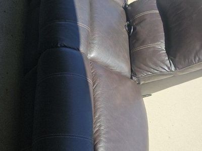 Brown Leather Power Reclining Sofa