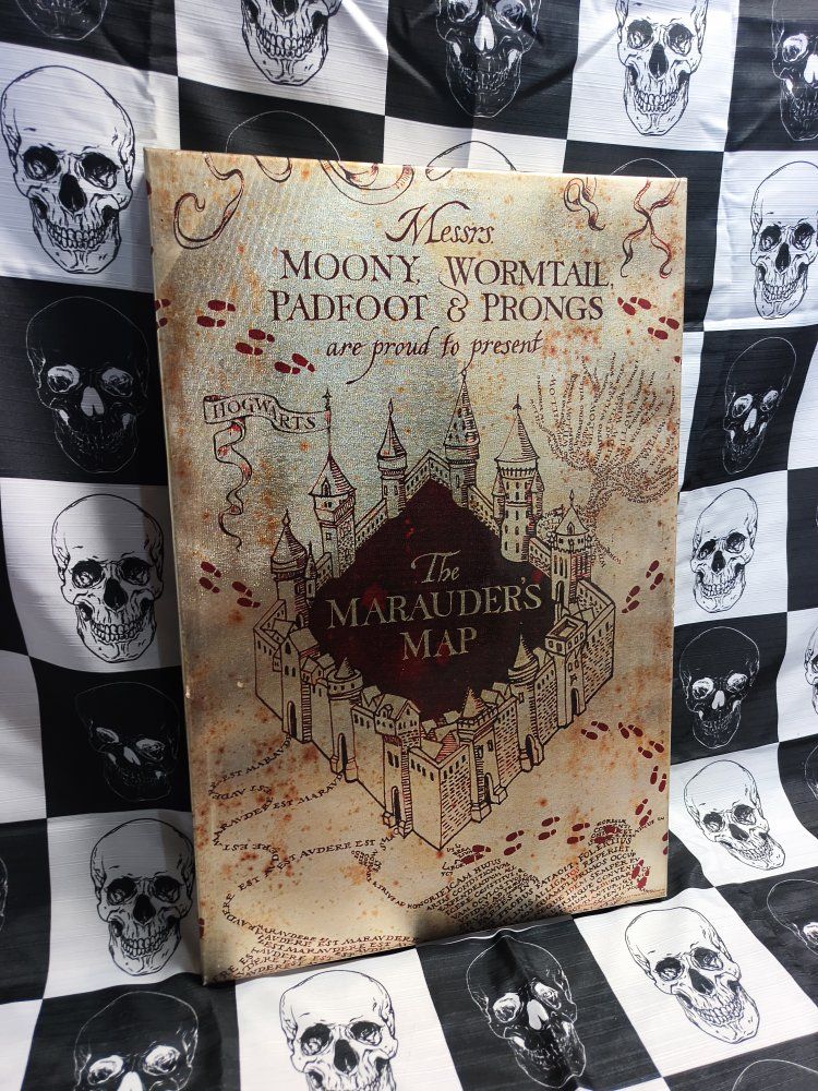 Harry Potter The Marauder's Map Canvas Wall Art Hogwarts Castle Decor 24x16"