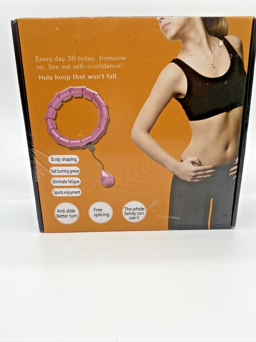 Smart Hula Hoop Adjustable Weighted Fitness Hoop for Exercise, Pink, Unbranded