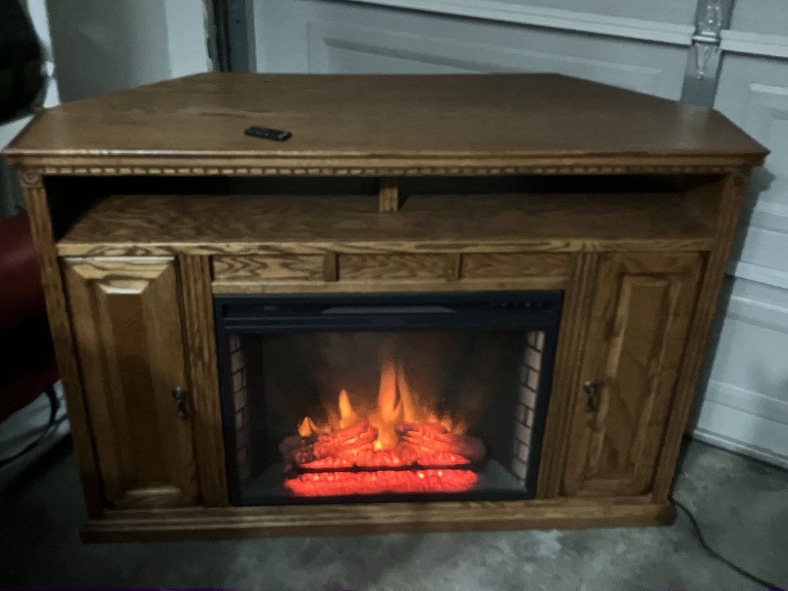 Electric Fireplace Heater Entertainment TV Stand