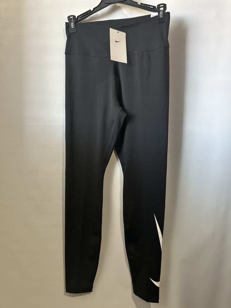 New Nike Leggings Large Logo Sz S Black