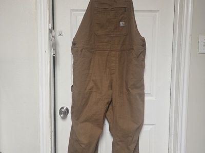 Carhartt Brown Denim Overalls - Adjustable Straps - Excellent Condition (women size XL)