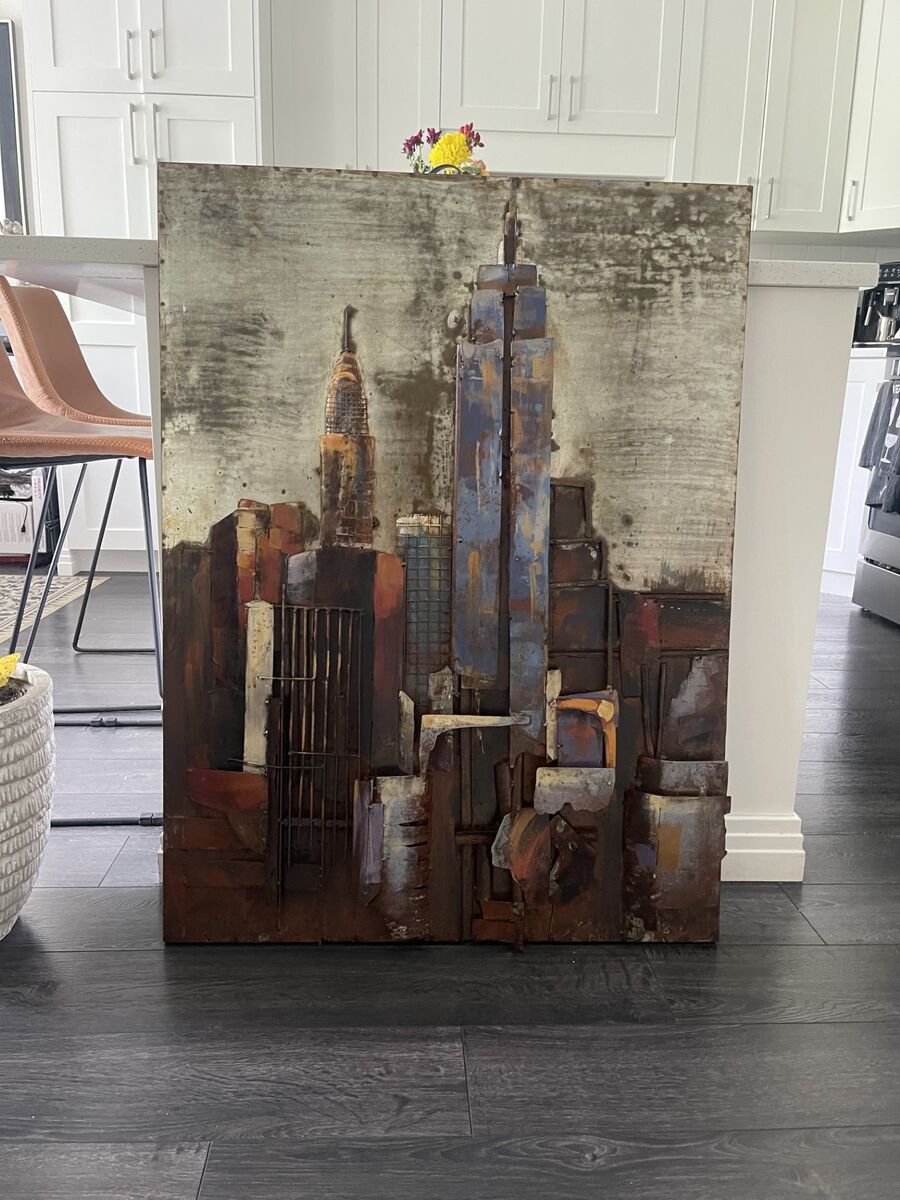 3D Metal New York City Skyline Wall Art 29.5"X40"