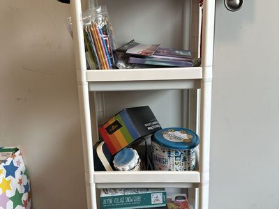 White Plastic 4-Tier Storage Shelf Unit - Versatile, Lightweight, Easy Assembly