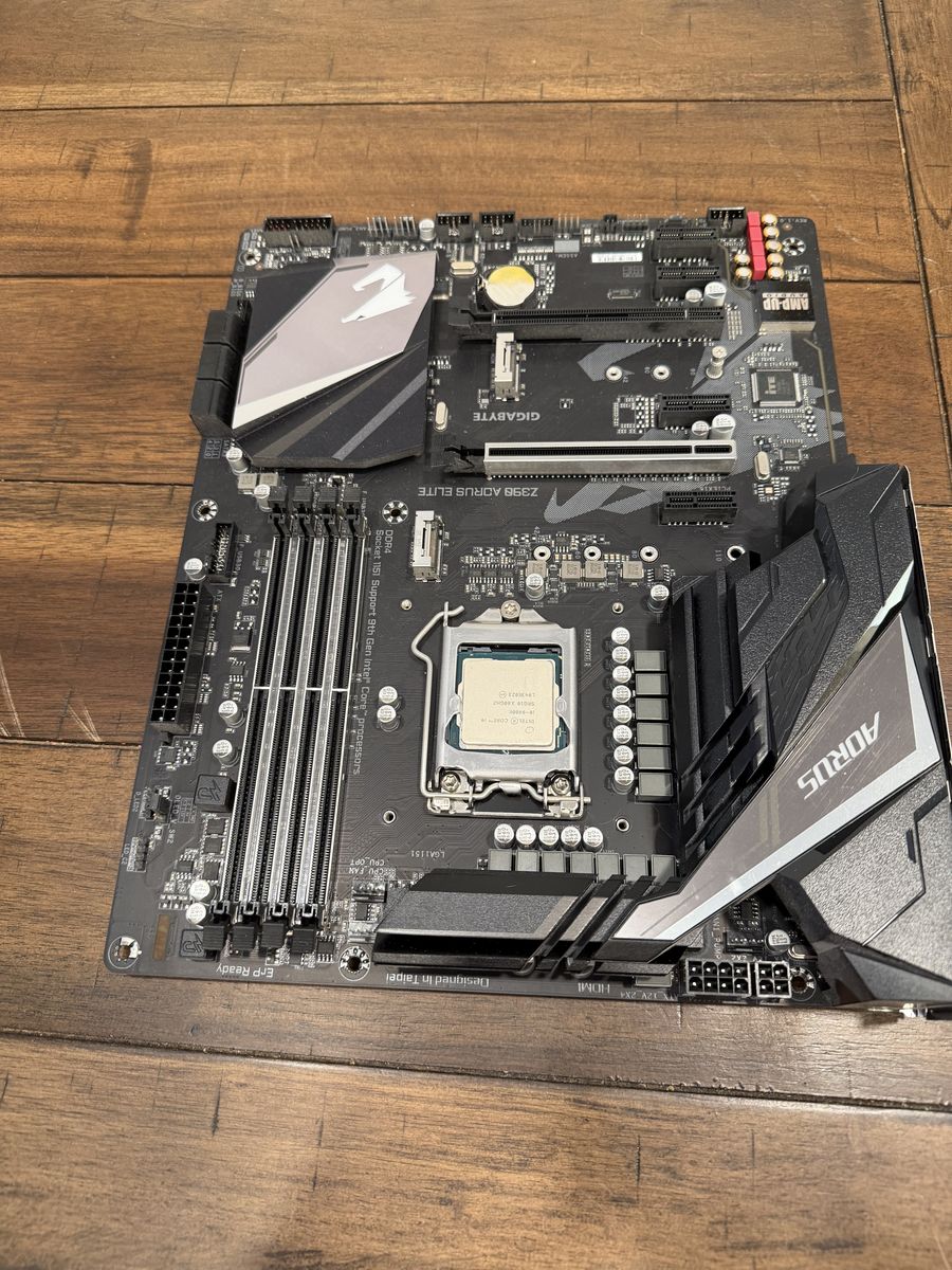 I9-9900k with Z390 Auros Elite Motherboard and Corsair H150i  CPU Cooler