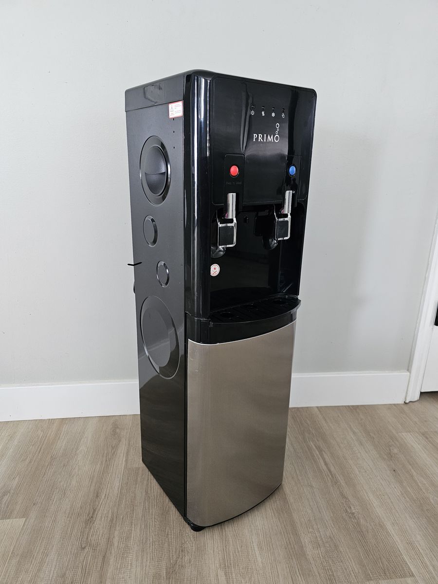 Primo Bottom Load Stainless steel 5 gallon Water cooler w/ 3 5 gallon jugs