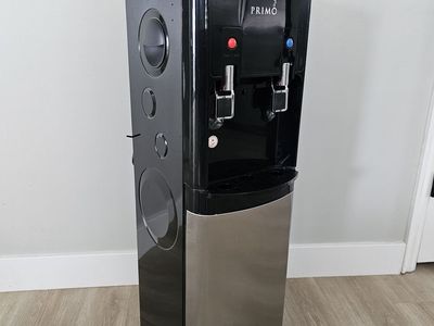 Primo Bottom Load Stainless steel 5 gallon Water cooler w/ 3 5 gallon jugs