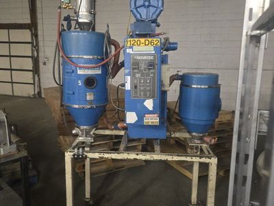 Industrial warehouse sale, plastic injection molding, plastic material driers. granulators,chillers, hoppers. loaders, etc