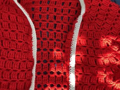 Hand Crocheted Cardigan, Extra Large Sweater