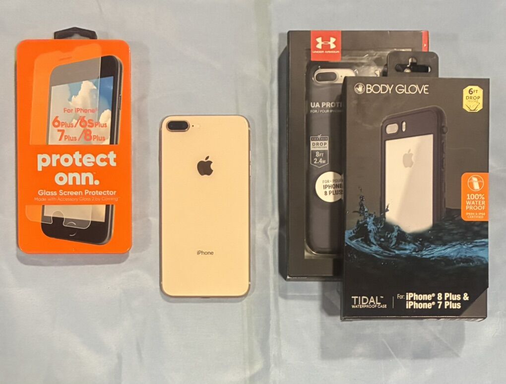 iPhone 8 Plus Unlocked W/ Case & Screen Protector