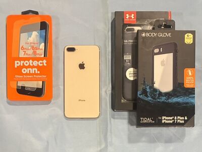 iPhone 8 Plus Unlocked W/ Case & Screen Protector
