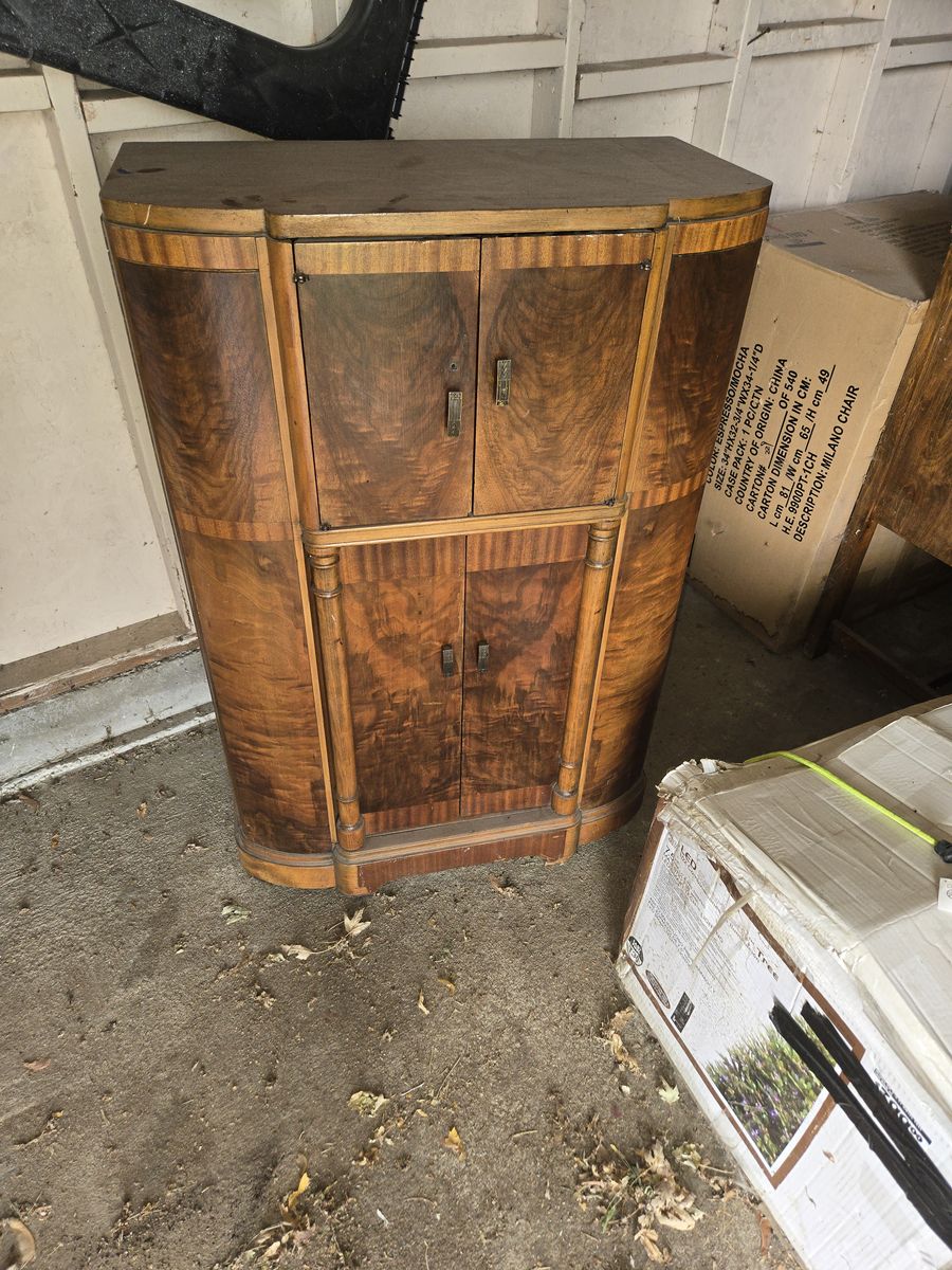 Art deco cabinets Radio and Wardrobe