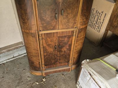 Art deco cabinets Radio and Wardrobe