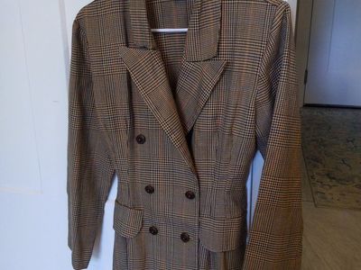 Vintage Wrapper Houndstooth Blazer - Size 9/10 - Multi-Color Plaid Made in USA