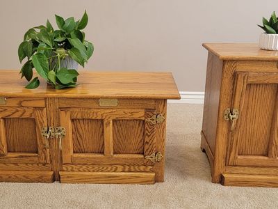 QUICK SALE: Vintage White Clad Oak Table Set - Must Go!