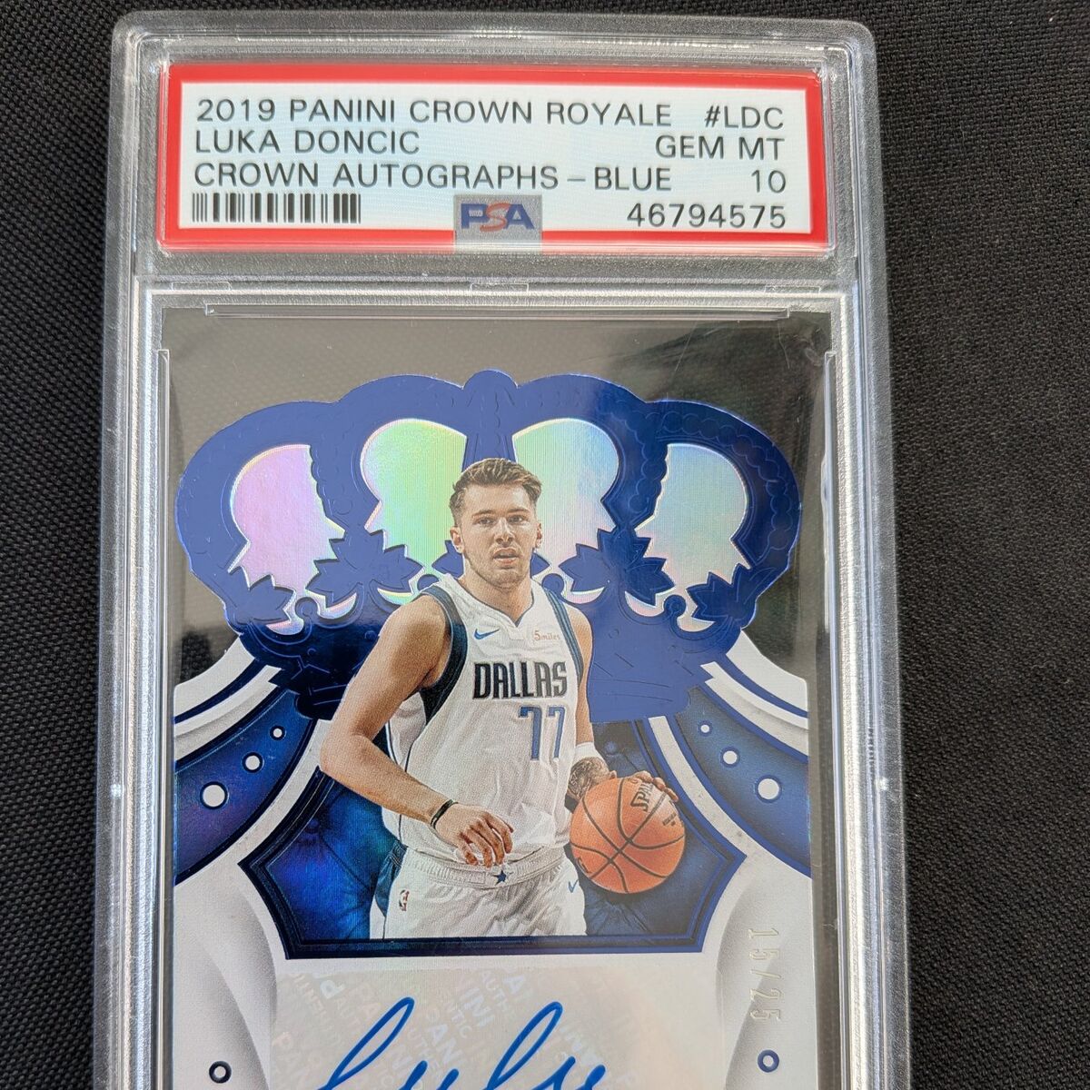 Luka Doncic PSA 10 signed Panini Crown Royal