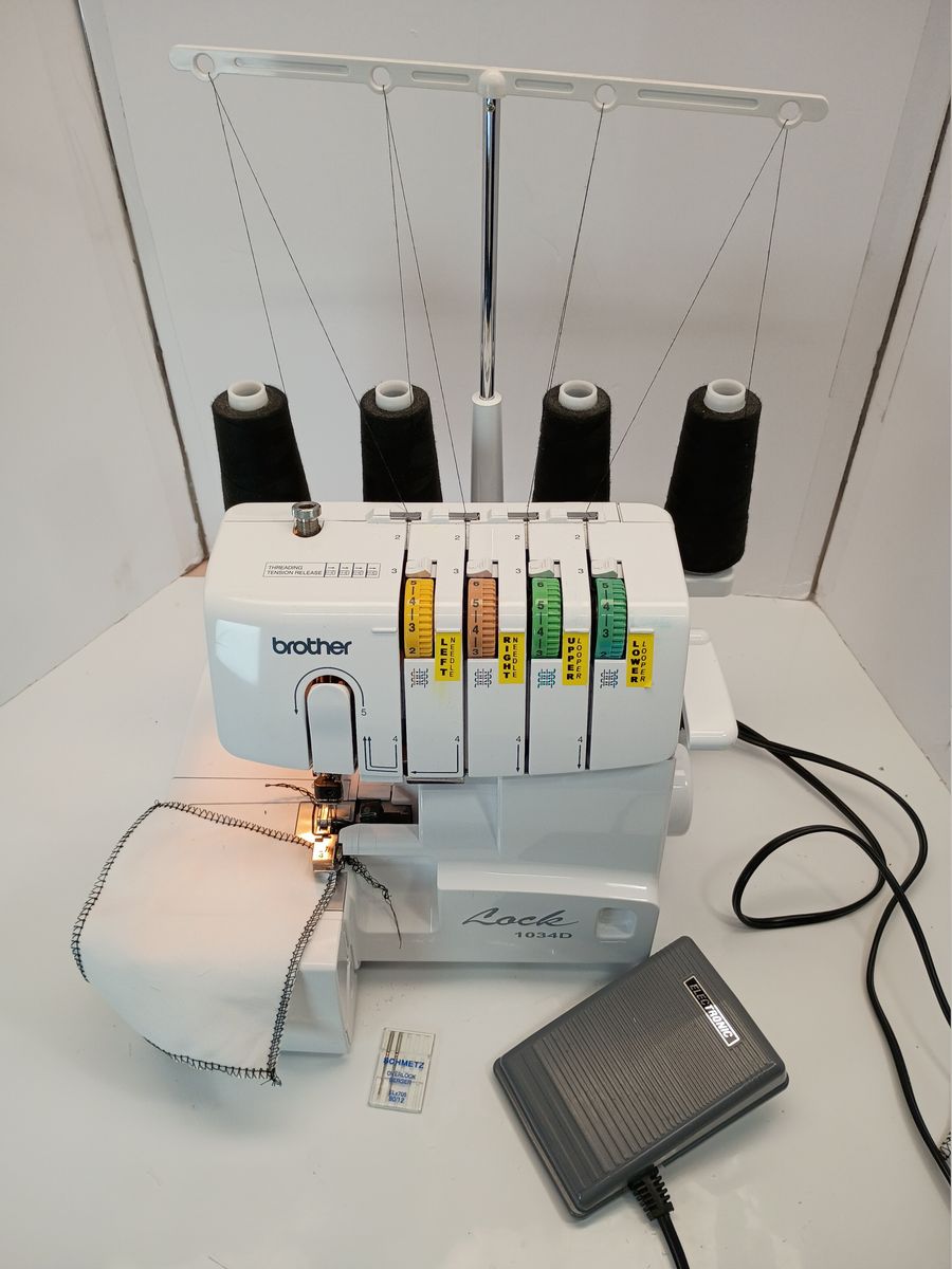 Brother Lock Serger Model 1034D Two Needles 4 Thread Working