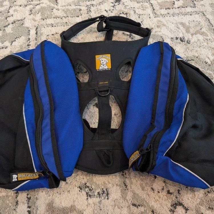 Ruffwear Approach Dog Pack - Hiking Backpack with Integrated Harness - Blue/Black