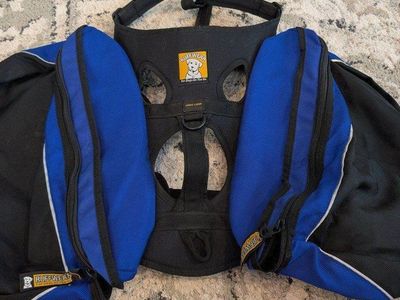 Ruffwear Approach Dog Pack - Hiking Backpack with Integrated Harness - Blue/Black