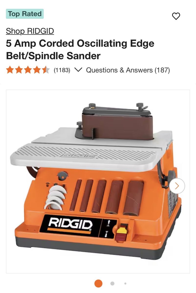 RIDGID EB4424 5 Amp Corded Oscillating Edge Belt/Spindle Sander - New in Box