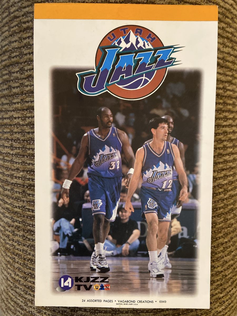 Vintage Utah Jazz Notepad Karl Malone John Stockton cover
