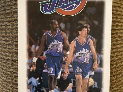 Vintage Utah Jazz Notepad Karl Malone John Stockton cover