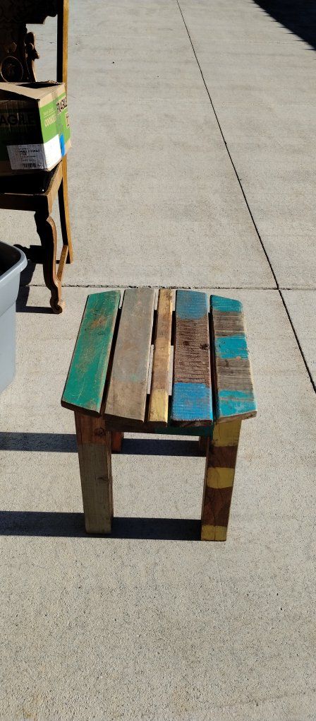 Rustic Reclaimed Wood Accent Furniture Lot - Nightstands, Side Tables & Chair