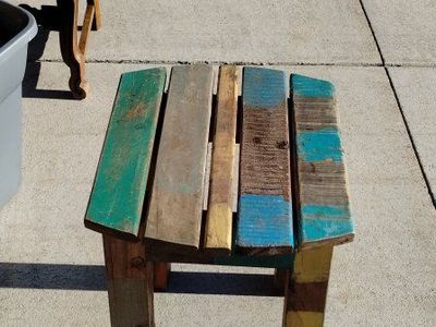 Rustic Reclaimed Wood Accent Furniture Lot - Nightstands, Side Tables & Chair