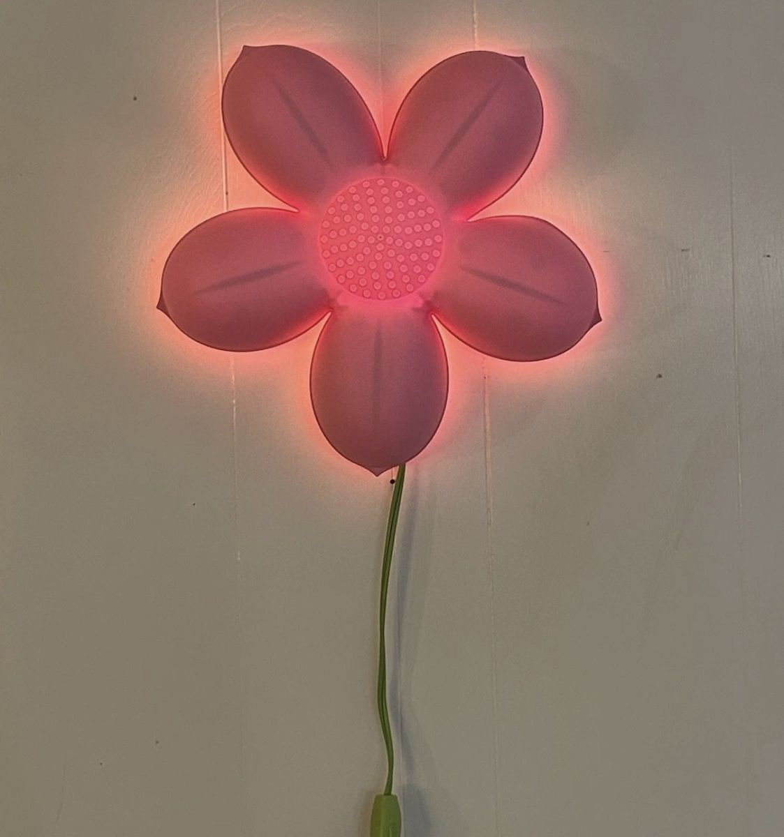 Vintage IKEA Smila Blomma Light Pink Flower Wall Lamp Night Light Hanging 14"