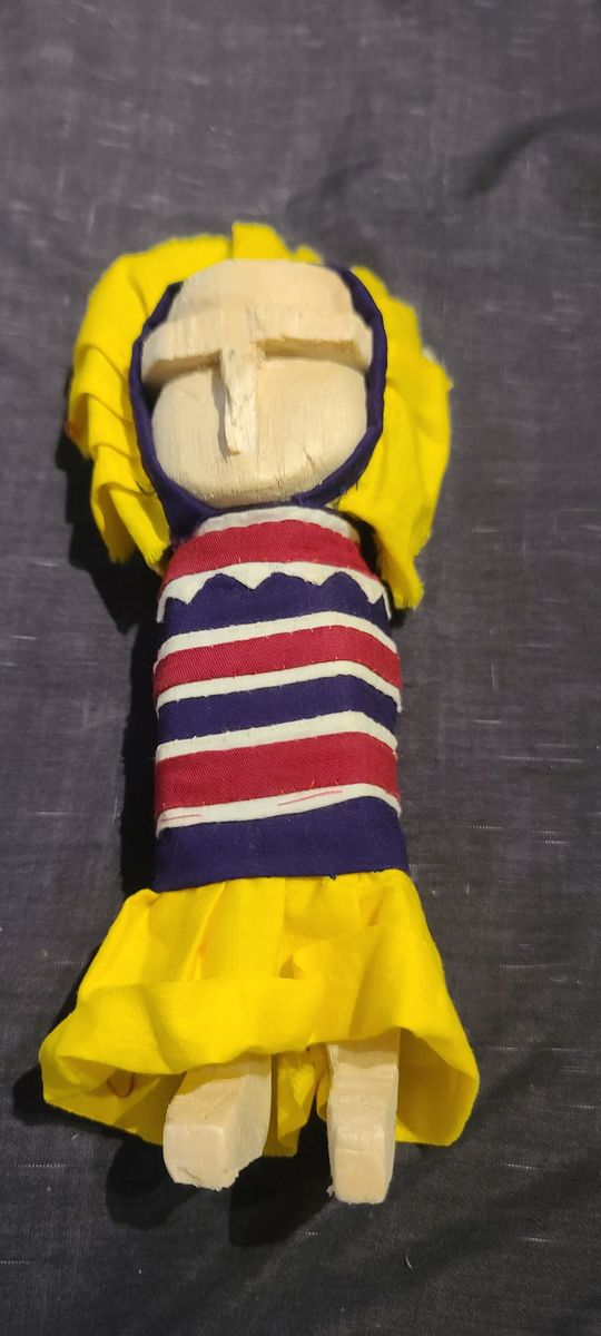 vintage wooden carved Kuna Woman Figurine Wood