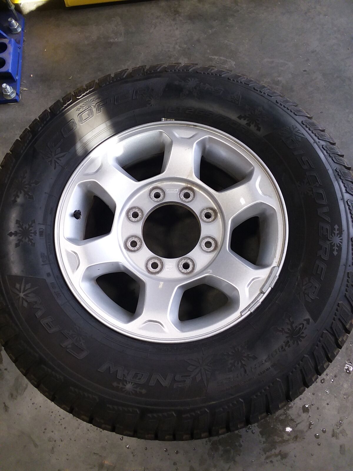 LT265/70R17 studded snow tires; 2015 F250/350 wheels