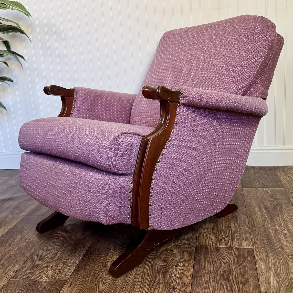 Vintage Mahogany Gooseneck Rocker Glider