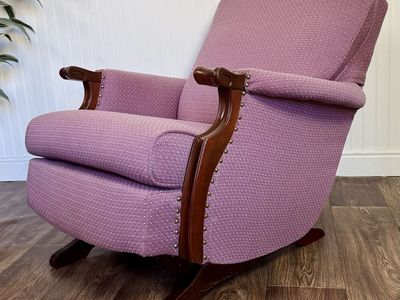 Vintage Mahogany Gooseneck Rocker Glider