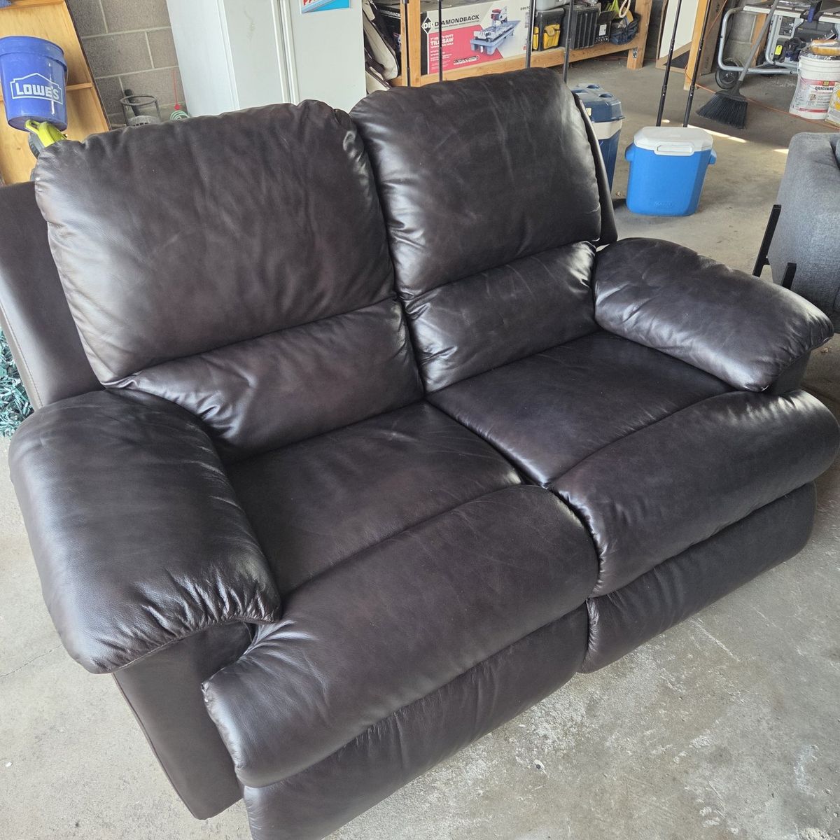 Leather loveseat sofa