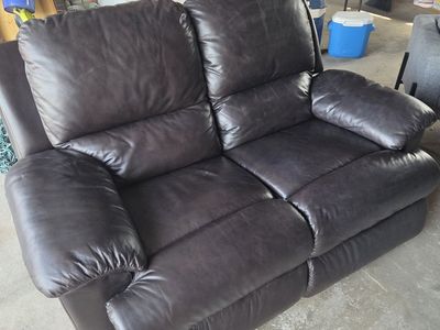 Leather loveseat sofa
