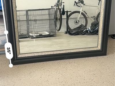 Black frame with gold trim Mirror