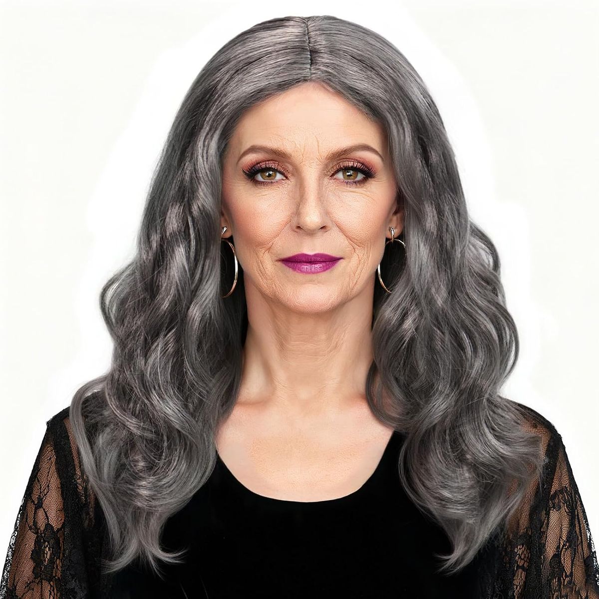 Long Wavy Gray Wig 18"