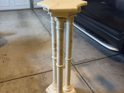 Beautiful HEAVY Solid Marble Plant Stand
