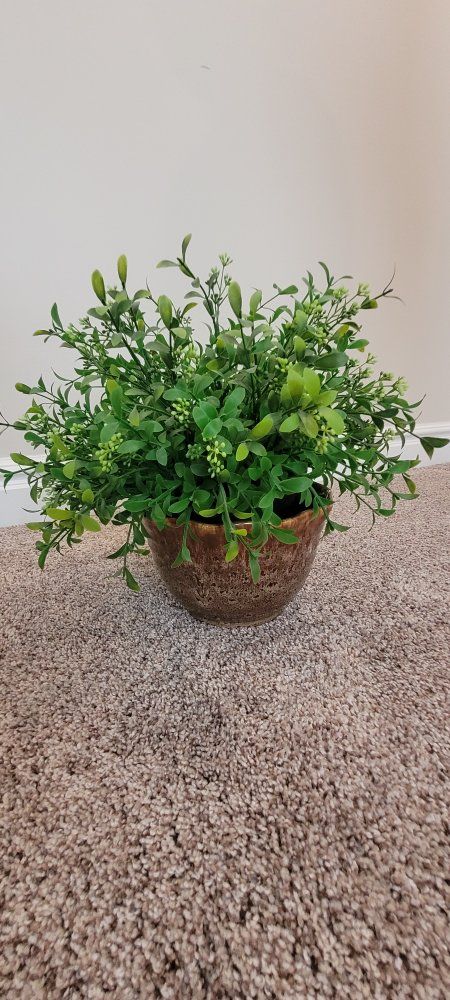 Artificial Potted Plant Greenery in Brown Ceramic Pot