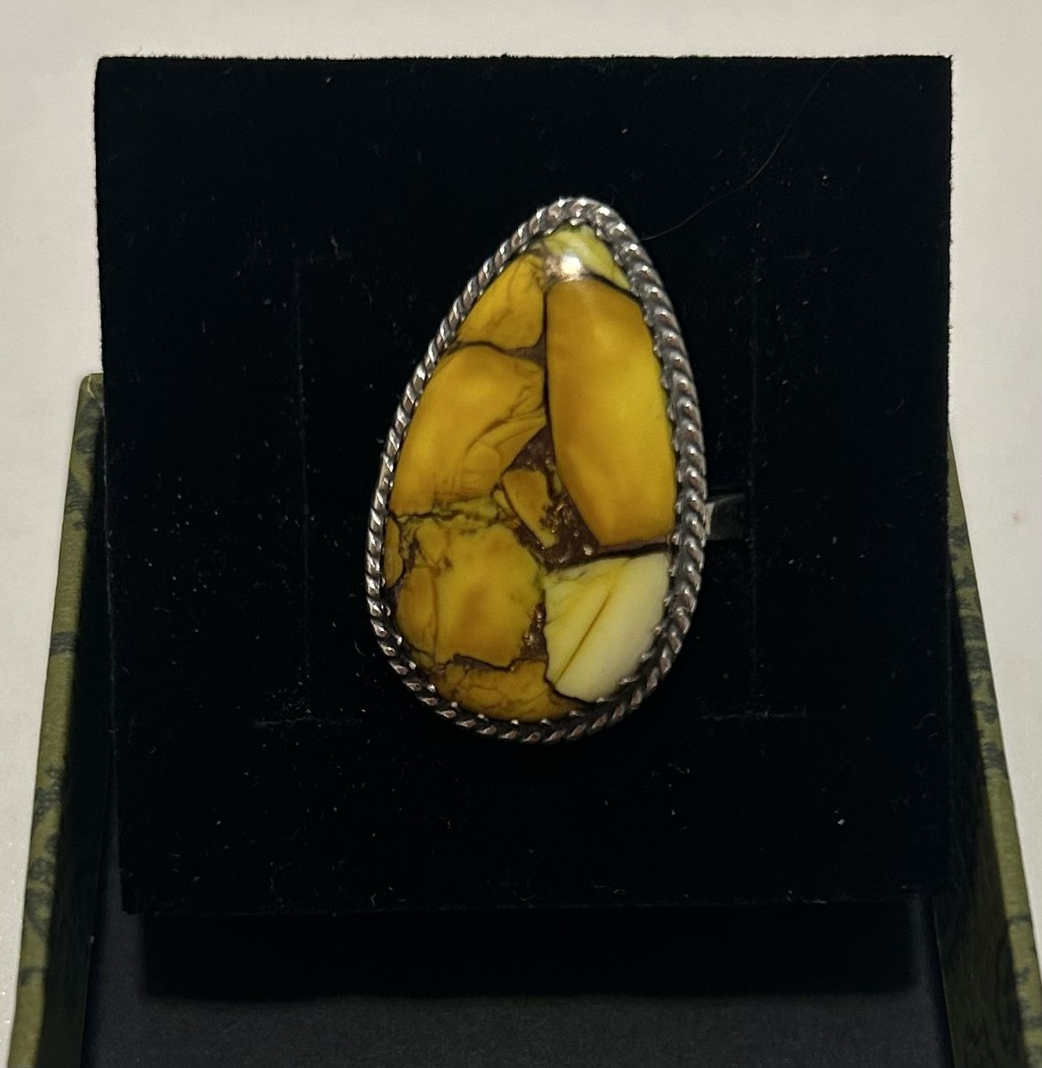 Sterling Silver Yellow Ring Adjustable Size