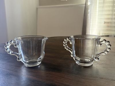 Vintage Candlewick Creamer & Sugar Dish