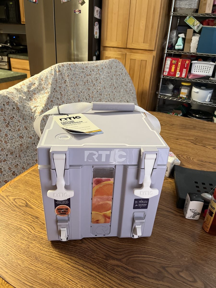 RTIC 3 Gallon  rare lilac color. Water Cooler with Fast-Fill Taps & Strap - Used once for party.